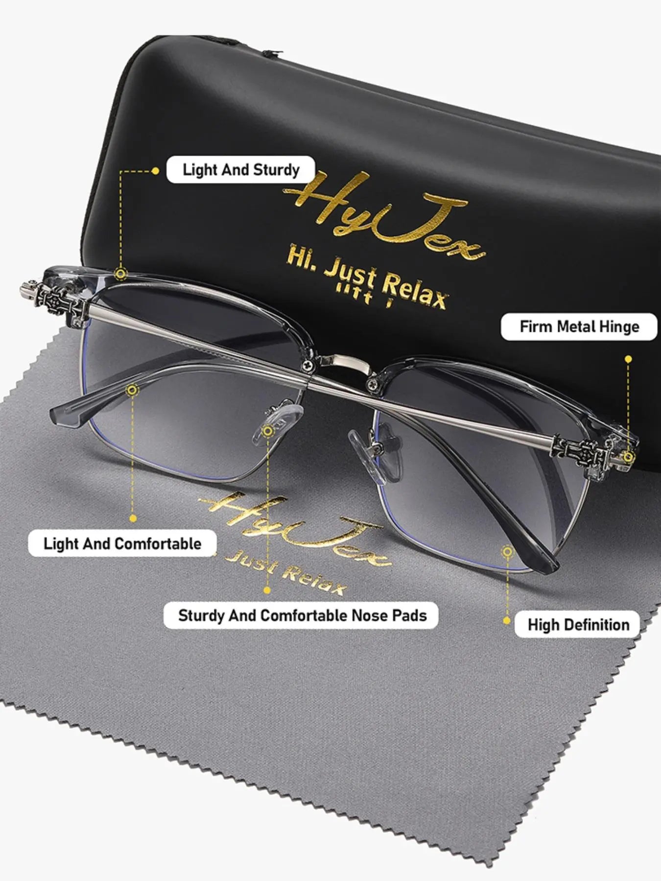 Unisex Vintage Sunglasses Brow Bar Frame, Casual Trendy Half Rim Glasses, Metal Plastic Frame, All Seasons Wear, Decorative Lenses, Square Browline Glasses