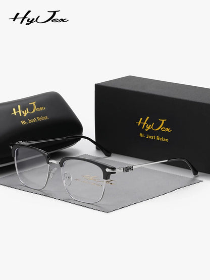 Unisex Vintage Sunglasses Brow Bar Frame, Casual Trendy Half Rim Glasses, Metal Plastic Frame, All Seasons Wear, Decorative Lenses, Square Browline Glasses