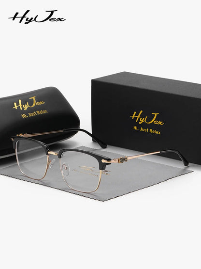 Unisex Vintage Sunglasses Brow Bar Frame, Casual Trendy Half Rim Glasses, Metal Plastic Frame, All Seasons Wear, Decorative Lenses, Square Browline Glasses